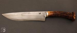 Couteau "  droit forg " par P.H Monnet - Bois de Chevreuil 