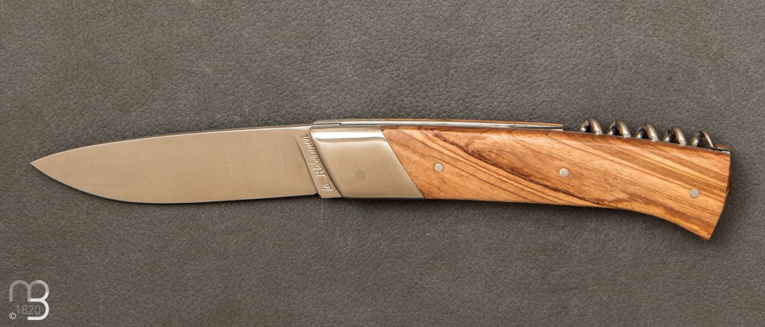 Rhôdanien knife olive wood handle with bolster and corkscrew