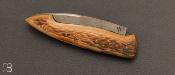 Couteau " Aspic " custom par Alex Dubois - Ivoire de mammouth et damas