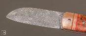 Couteau " Bull " custom loupe d'Amboine et cuivre / lame damas de David Margrita - Mbull Knives