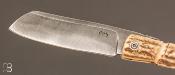 Couteau de poche Piémontais - Bois de cerf par Mickael Moing