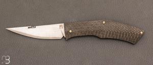  Couteau " custom " en carbone et VG10 Suminagashi par Torpen Knives - Jrme Hovaere