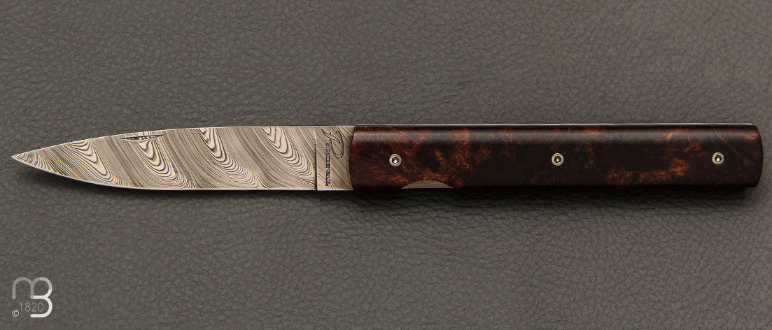 Couteau Perceval Le Franais damas bois de fer