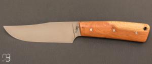 Couteau " Bushcraft " droit en genvrier et acier O1 par Andrea Paravicini