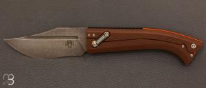 Couteau " Folding Bowie " custom par Torpen Knives - Jrme Hovaere - G-10 et D2