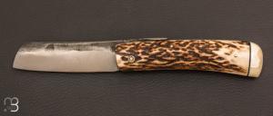 Couteau de poche Pimontais Bois de cerf de Richard Ciachera