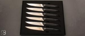 Coffret de 6 couteaux de table noirs Le Table 55 par LEPAGE - Polyactal et 12C27