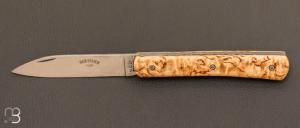 Couteau de poche modle "Zen" par Berthier - Bouleau et lame inoxydable