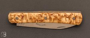 Couteau de poche modèle "Zen" par Berthier - Bouleau et lame inoxydable