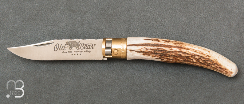Couteau Old Bear bois de cerf Custom n°1