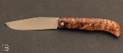 Couteau de poche "Tony" Loupe de marronnier stabilis et RWL34 par Anthony Brochier