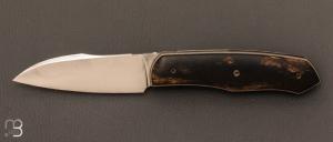 Couteau  " custom " pliant par David Lespect - bne blanc du Laos et C105