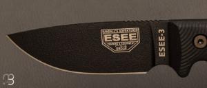 Couteau fixe " Model 3 Black Blade 3D Black G10 " par Esee - E3PMB001
