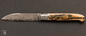 Couteau de poche Yssingeaux mammouth et damas par David Brenire