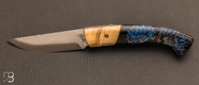 Couteau de poche 1515 Loupe de Buis rsine nid d'abeille - Damas VG10 Suminagashi