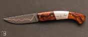 Couteau de poche "Comme la foudre" pice unique - Bois de fer et lame en 14C28N par Atelier 1515 Manu LAPLACE