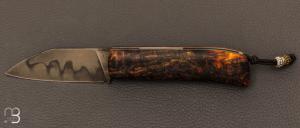 Couteau custom liner lock bois de carlie et Shirogami de Garaboux Jean Philippe - Les couteaux de Pi