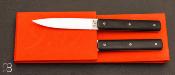 Set of 2 9.47 table knives with black handle by Perceval REF HB_94702.N