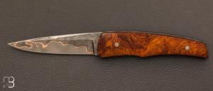 Couteau " custom " Bois de fer d'Arizona et damas San-Ma Carbone Cuivre par Alain & Joris Chomilier