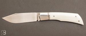 Couteau  "  Dclic " custom par Rmi Lavialle - G-10 blanc et N690