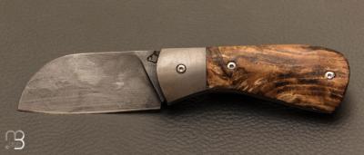 Couteau   " Tarasque " custom chancre de frne olivier de David Margrita - Mbull Knives