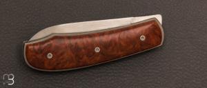 Couteau " custom " pliant de David Lespect - Eucalyptus et RWL34