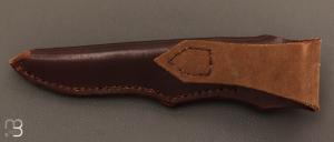  Couteau droit custom de Sam Cox - ATS-34 et Corne de bélier