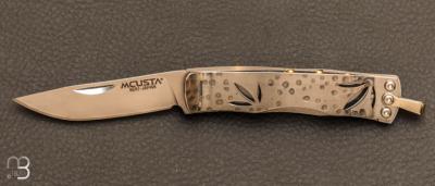 Couteau pliant MC-152 Bamboo Money Clip stamina rouge VG-10 par MCUSTA