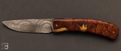 Couteau de poche bois de fer d'Arizona et damas par Jol Grandjean