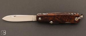  Couteau de poche Canif 8 pices Loupe de Bois de fer par J. Mongin