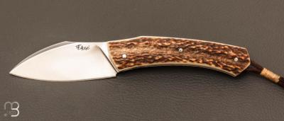 Couteau " Lardon " custom Bois de Cerf et 90mcv8 par Frdric Aug