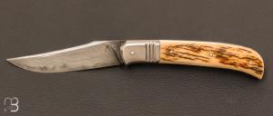 Couteau de poche cran forc par MG Coutellerie Marc George - Damas et mammouth