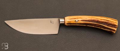 Couteau droit "Semi-intgral" cerf sambar  par Laurent Gaillard