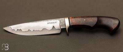 Couteau droit custom bois de fer et acier San-Ma O1 par Milan Mozolic