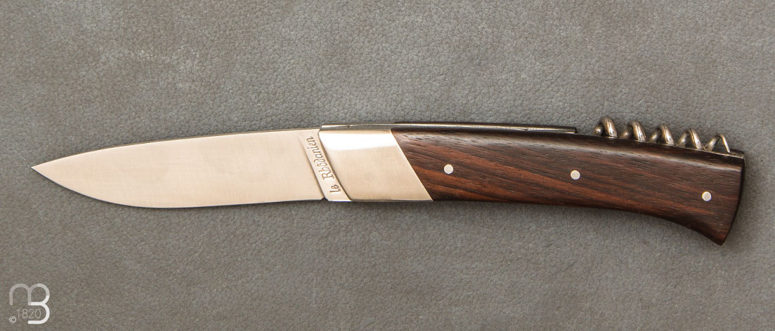 Rhôdanien knife violet wood handle with bolster and corkscrew