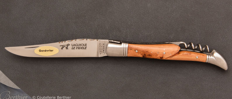 Couteau de poche Laguiole 12cm Tire-Bouchon Genévrier par Le Fidèle