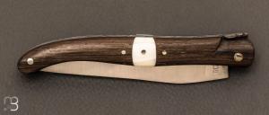  Couteau Laguiole en Aubrac 12 cm plein manche en morta et phacochère