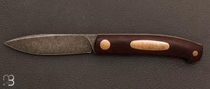 Couteau " Le Ludo " custom en micarta et RWL-34 par Frdric Collin