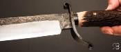 Couteau de chasse en bois de cerf  et lame en 100C6 par Laurent Gaillard