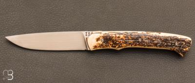 Couteau de collection pliant ivoire de mammouth et RWL-34 par Jol Grandjean
