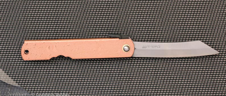 Brass water drops pattern handle higonokami knife