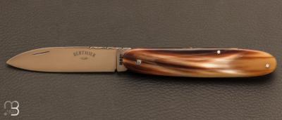 Couteau de poche modle "Navette" par Berthier - Corne Blonde et lame inoxydable