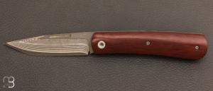 Couteau  " custom " de Stphane Espi - Micarta et lame en damas Suminagashi
