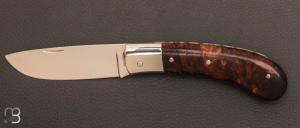 Couteau "  pice unique  " en bois de fer et N690 fait main par Erwan Pincemin