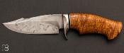 Couteau  "  hurak  " fixe en koa ondé de Samuel Lurquin