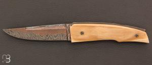  Couteau  "  custom  " damas San-Ma Carbone Cuivre par Alain & Joris Chomilier