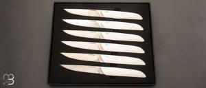 Coffret de 6 couteaux de table blancs Le Table 55 par LEPAGE - Polyacétal et 12C27