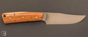 Couteau " Bushcraft " droit en genévrier et acier O1 par Andrea Paravicini