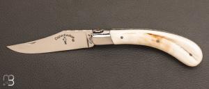 Couteau " Capuchadou  Guilloch " 12 cm ivoire de phacochre par Fontenille-Pataud