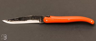 Handmade Laguiole knife by Stphane Rambaud - G10 Orange